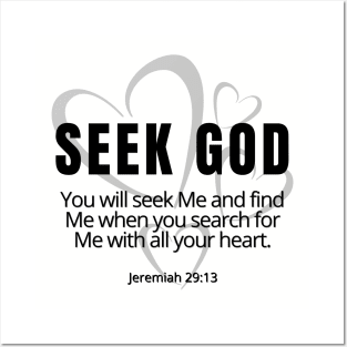 Seek God Jeremiah 29:13 SpeakChrist Inspirational Lifequote Christian Motivation Posters and Art